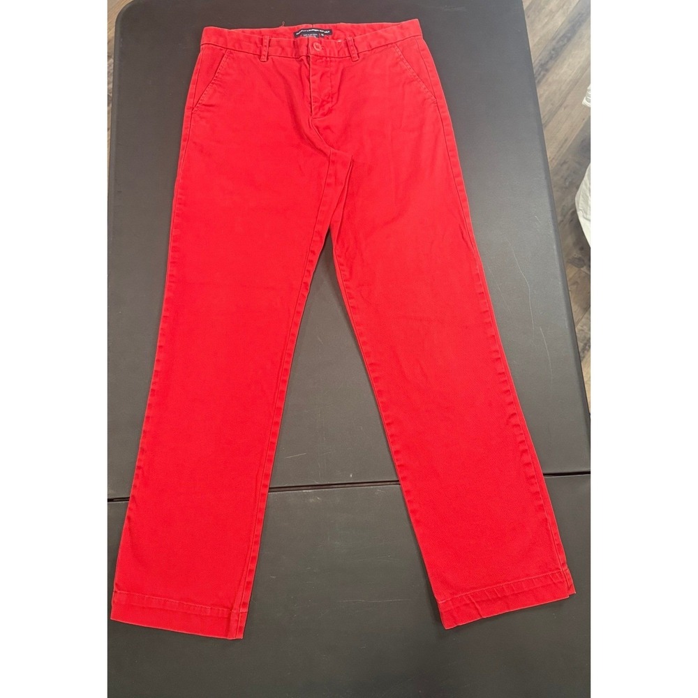 Ralph Lauren Sport Red Chino Pants Women's 10 Straight Leg Preppy‎ Stretch